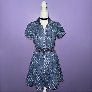 Mossimo Supply Co. Denim Polka Dot Dress